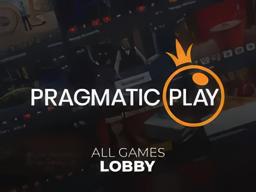 Logo dostawcy gier Pragmatic Play w tle jego katalogu gier
