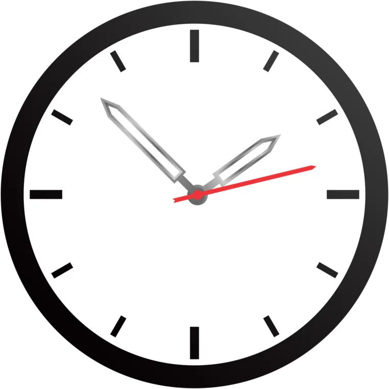 Obraz zegara ściennego z czerwoną wskazówką sekundową
